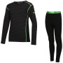 Dječji funkcionalni set Zulu Merino 240 Long crna/zelena Black/Green