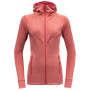 Ženska dukserica Devold Aksla Woman Jacket W/Hood boja lososa Poppy