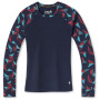 Ženska termo majica Smartwool W Merino 250 Baselayer Pattern Crew Bxd plava / crvena DeepNavyPinwheel