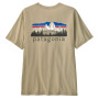Muška majica Patagonia M's Fitz Roy Foothills T-Shirt siva/zelena Weathered Stone