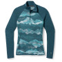 Ženska funkcionalna majica Smartwool W Classic Thermal Merino BL 1/4 ZB plava Twilight Blue Mtn Scape