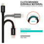 Kabeli za punjenje i sinhronizaciju Swissten Textile USB / Lightning 3 m