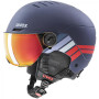 Dječja skijaška kaciga Uvex Rocket Jr. Visor tamno plava navy - red stripes