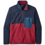 Muška jakna Patagonia Microdini Pullover 1/2 Zip plava / crvena
