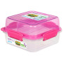 Kutija za hranu Sistema Square Lunch Stack TO GO 1,24l ružičasta