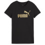 Ženska majica Puma ESS NO. 1 LOGO Metallic Tee crna PUMA Black-metallic gold