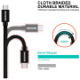 Kabeli za punjenje i sinhronizaciju Swissten Textile USB / USB-C 2 m