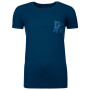 Ženska majica Ortovox W's 185 Merino Way To Powder TS plava PetrolBlue