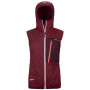 Ženski prsluk Ortovox Swisswool Piz Duan Vest W crvena DarkBlood