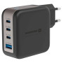 Adapter Swissten GaN Travel Charger 100W 3X USB-C PD + USB-A